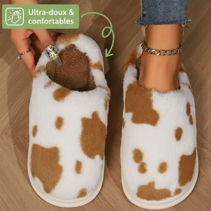 Chausson vache femme | Chaleur, confort cocooning & semelle antidérapante