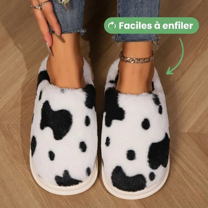 Chausson vache femme | Chaleur, confort cocooning & semelle antidérapante