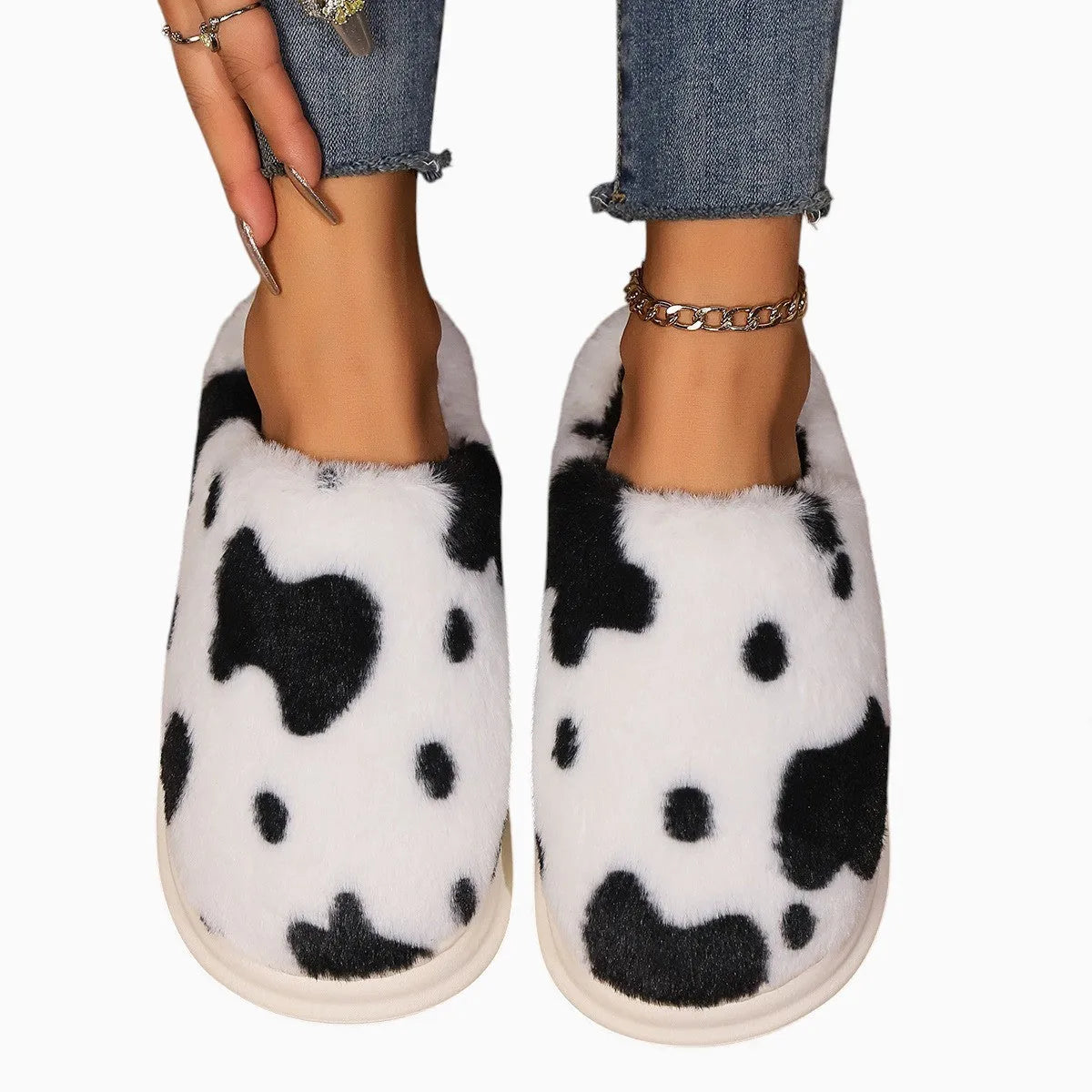 Chausson vache femme | Chaleur, confort cocooning & semelle antidérapante