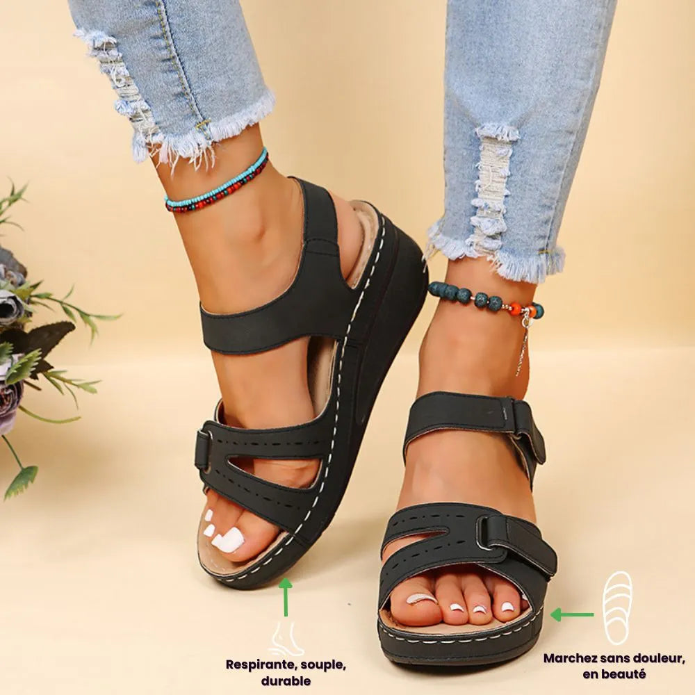 Sandale compensée orthopédique – Confort ultime & style irrésistible