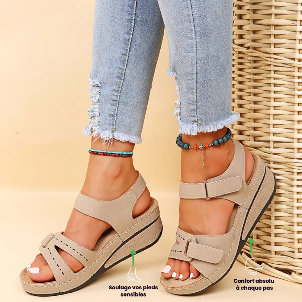 Sandale compensée orthopédique – Confort ultime & style irrésistible